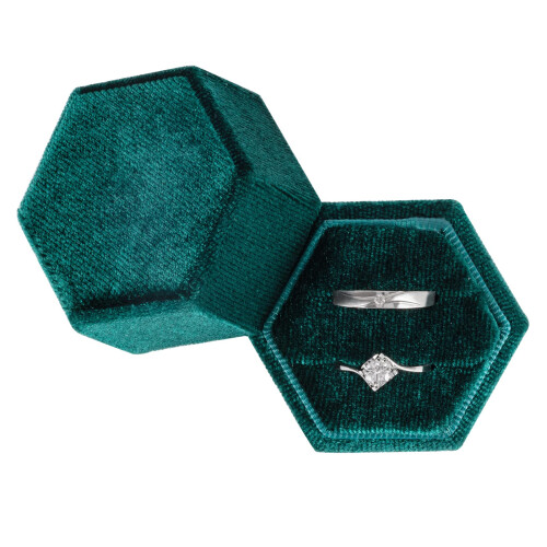 Etercycle Velvet Ring Box - Vintage Hexagon Premium Kenya