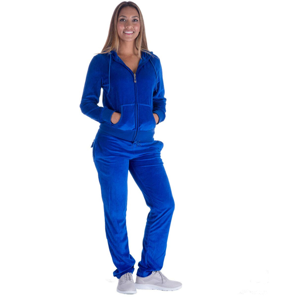 Facitisu Surv   tement pour femme, ensemble 2 pi   ces, jogging en velours, sweat     capuche et pantalon de surv   tement, taille L, Royal
