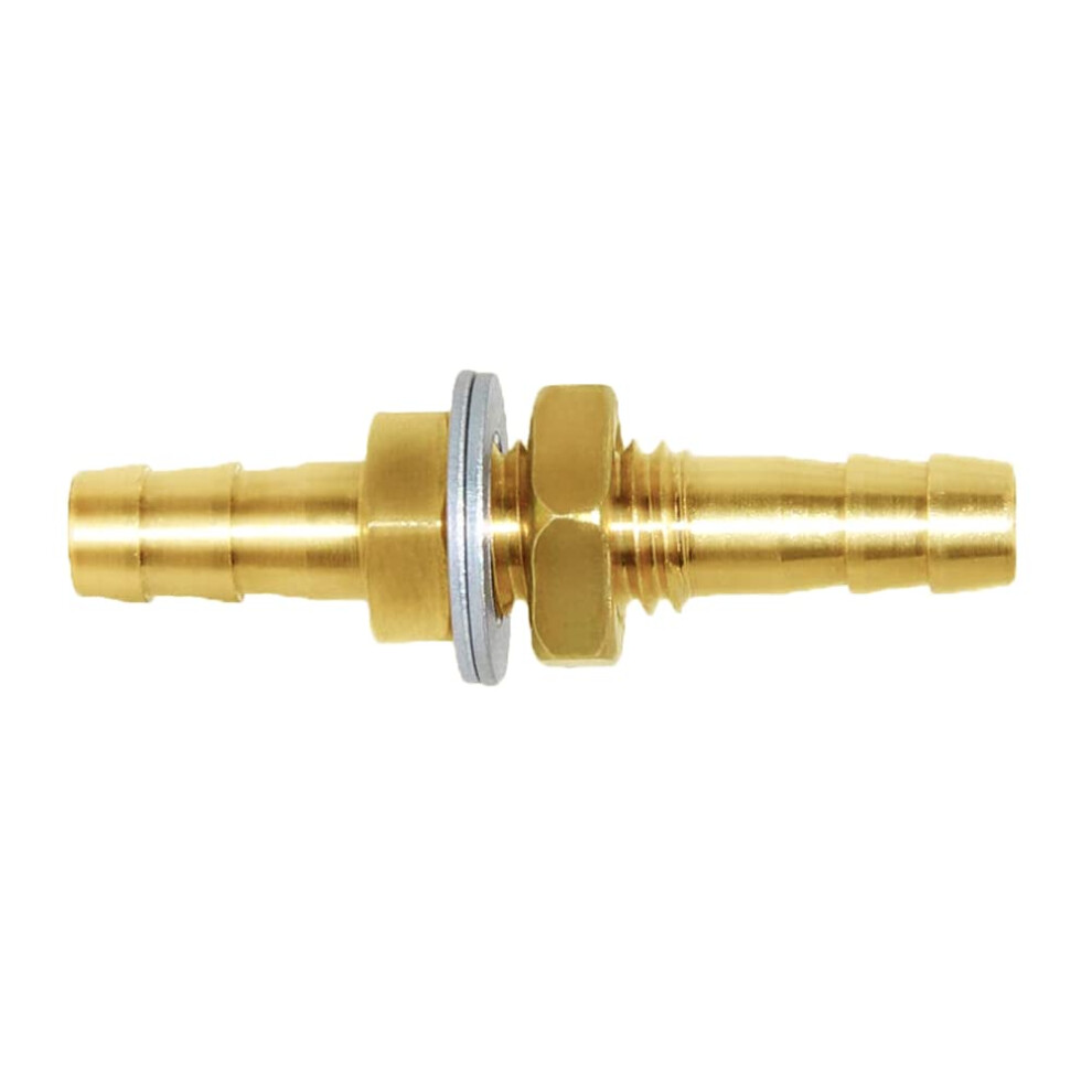 Joywayus 1/2 Zoll Id Schlauchanschluss, Durchgangs-Schottkopf, Sechskant-Verbindungsst?Ck Aus Messing Mit Flacher Unterlegscheibe, Dichtung F?R Wasser-image