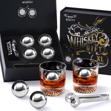 Whisky kugler genanvendelige 55 mm bourbon gaver til m?nd whisky issten med t?nger julegaver til far, der har alt jubil?um f?dselsdagsgaver til k
