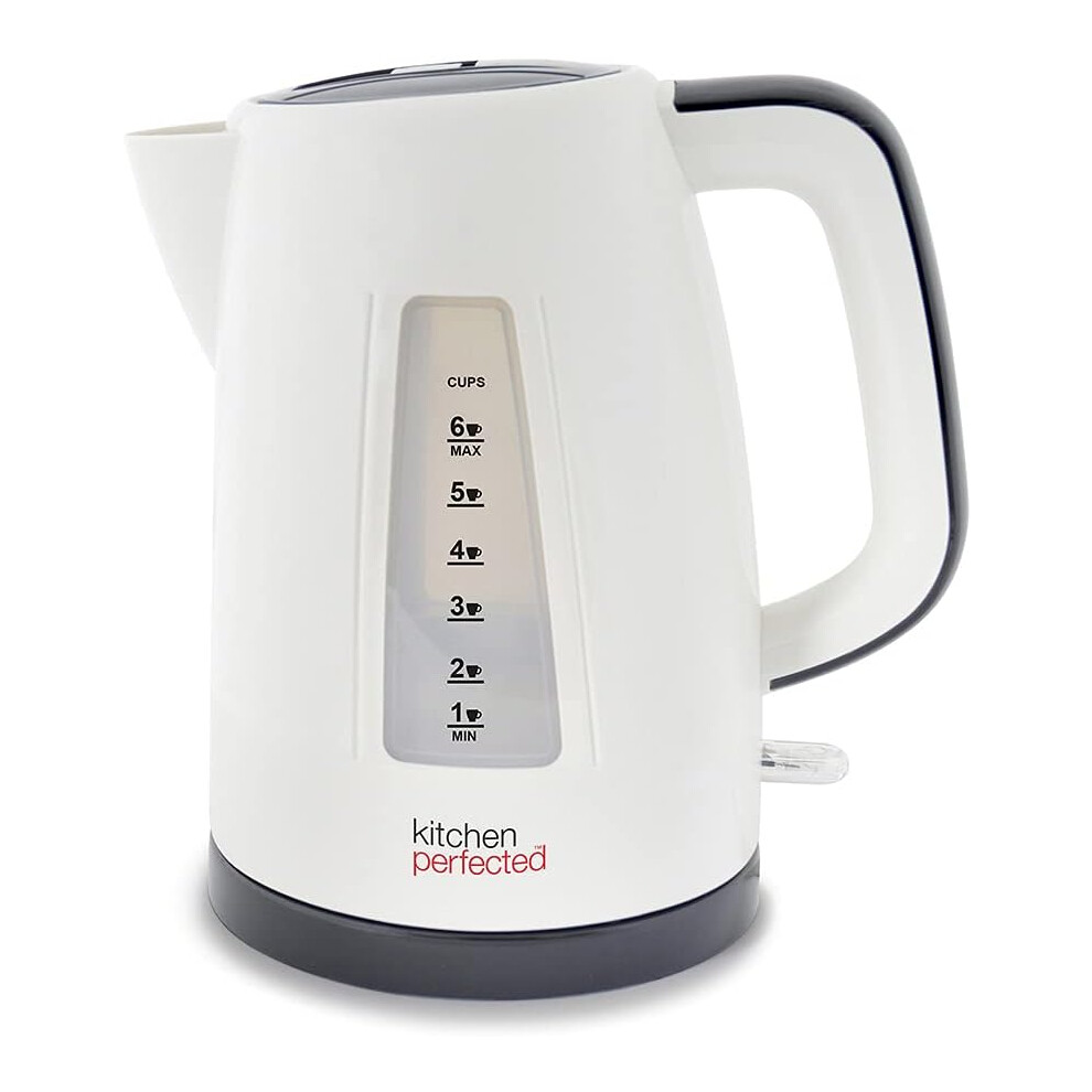 KitchenPerfected Quiet Rapid Boil Eco-Friendly Cordless Kettle - Cream