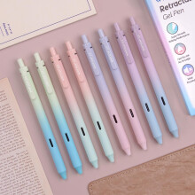 Writech intrekbare gel-inktpennen: 8ct zwarte inkt 0,5 mm fijne puntpen Comfortabele grip Soepel schrijven met esthetische kleurverloophouder voor