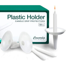 Candlelight Service, Church Vigil Plastic Reusable Candle Holders (Pack of 50) - Convenient for Candlelight Service, Church Vigil, Memorial Candles,