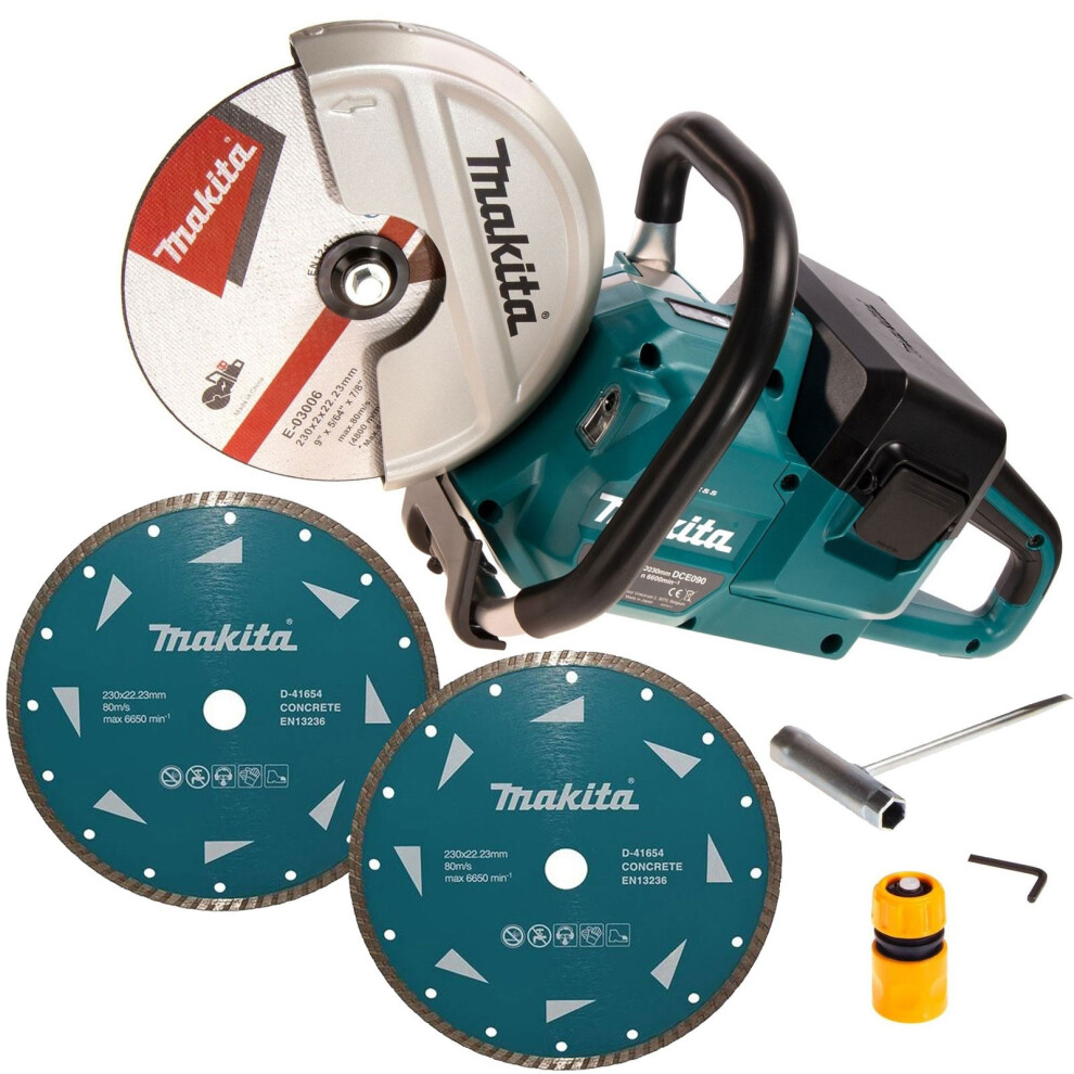 Makita DCE090ZX1 Twin 18v 36v 9" Cordless Brushless Disc Cutter 2x Diamond Blade