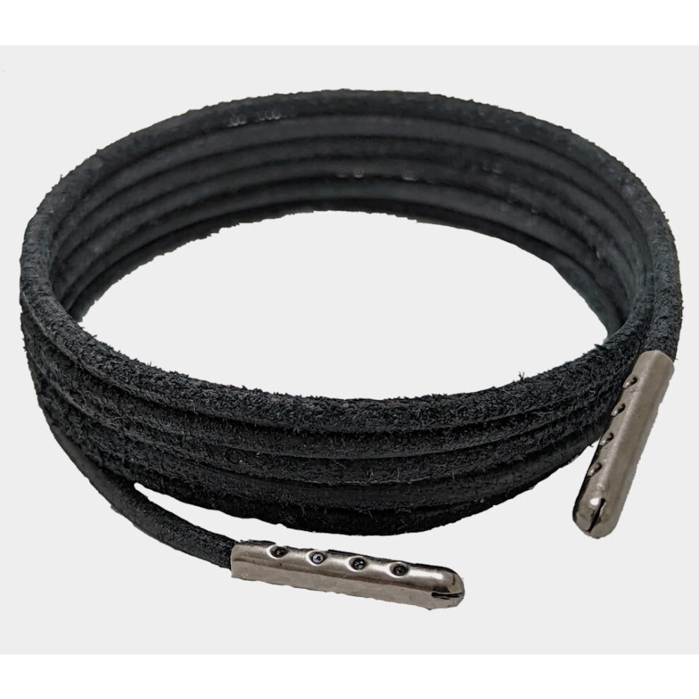 (200 cm) Shoe & Boot Laces Black 4 mm Round Heavy Duty Leather