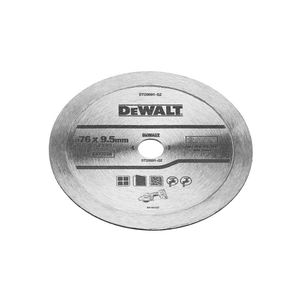 Dewalt Dt20591-Qz Dt20591 Diamond Tile Blade 76Mm