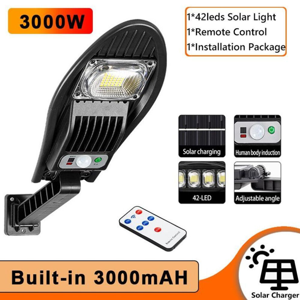 (3000w) 10000W Upgraded 168LED Solar Street Light Outdoor Waterproof LED For Garden Wall Adjustable Angle Solar Lamp Built-in 10000mAH