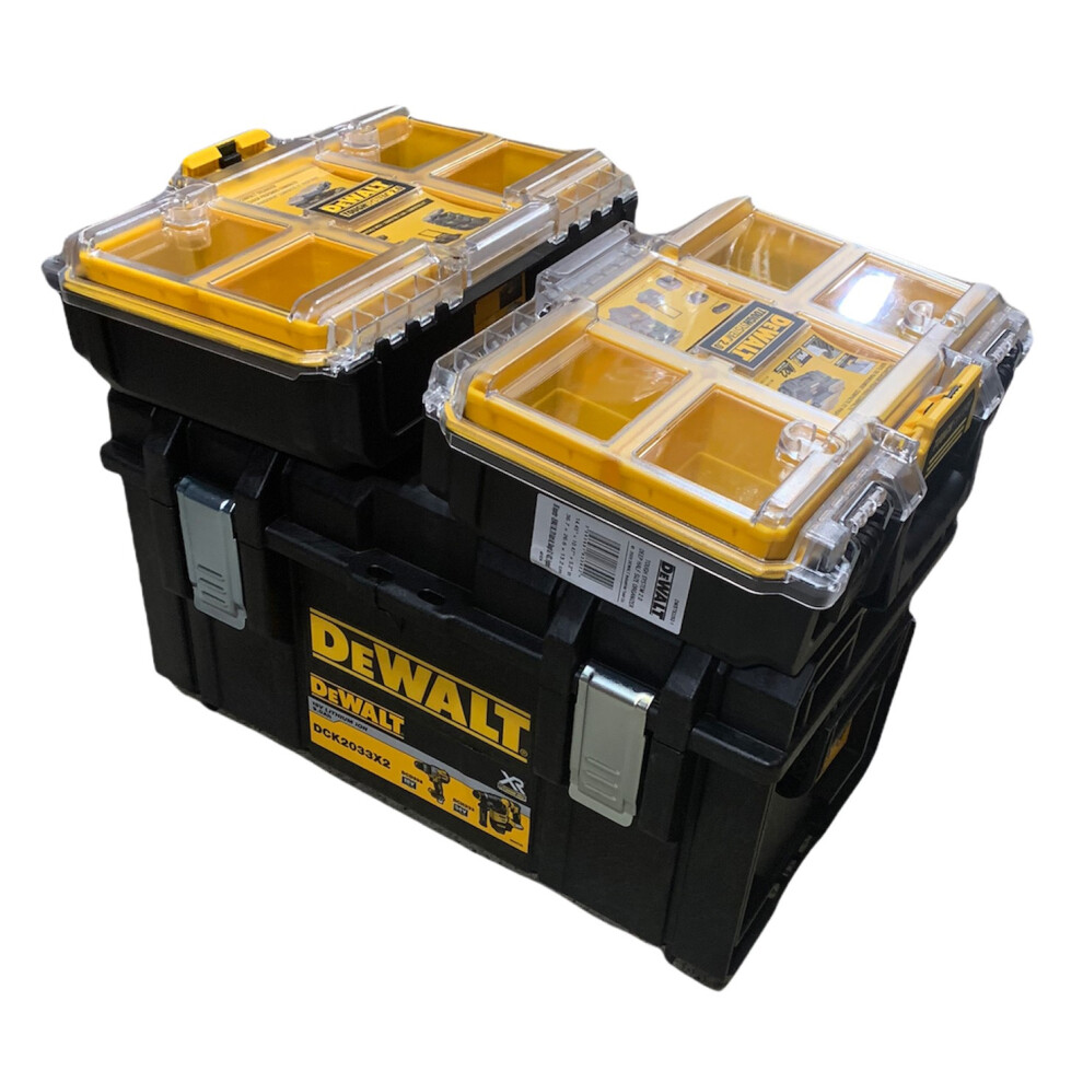 Dewalt Tough System DS300 Stackable Case Tool Box 2x 1/2 Width Deep Organiser