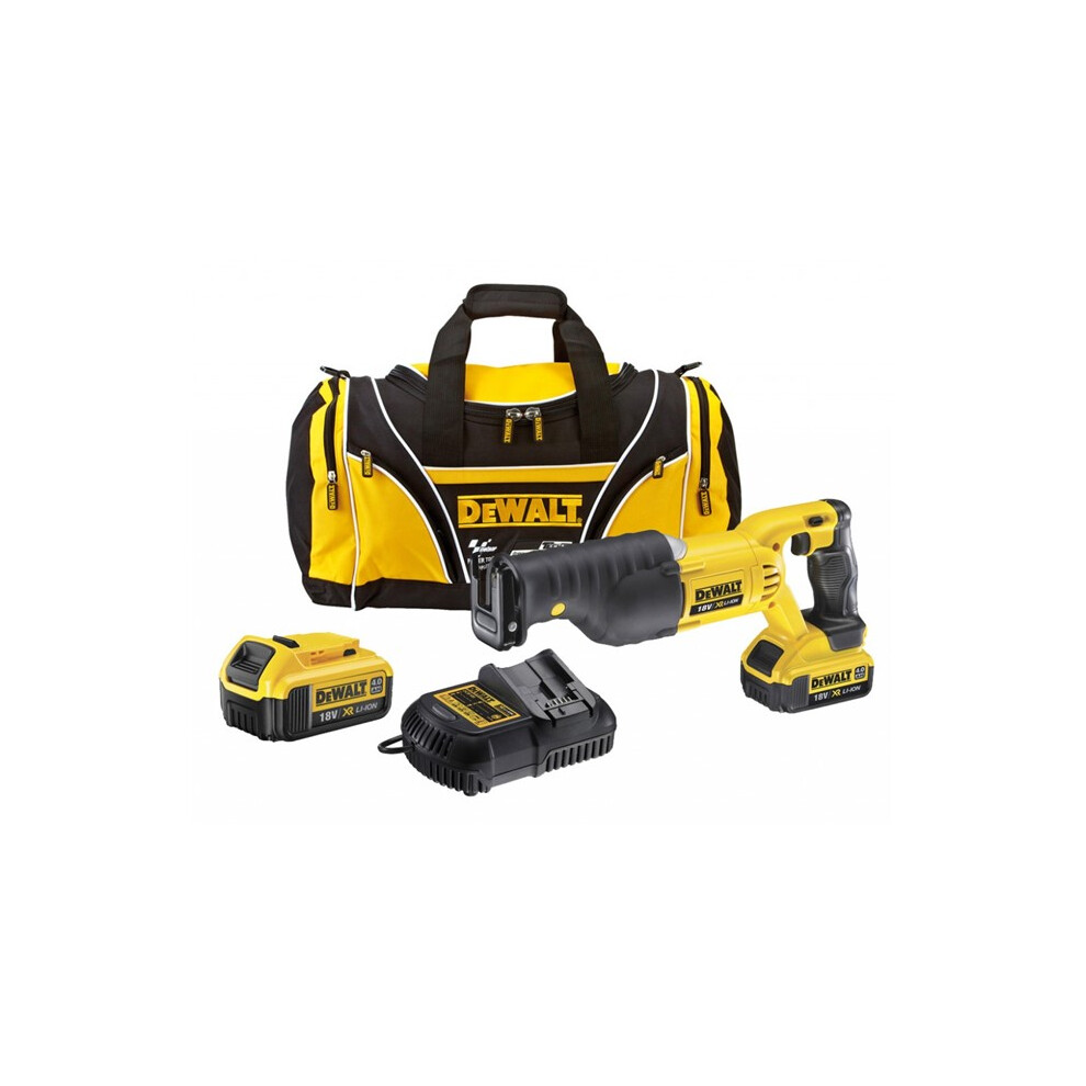 Dewalt DCS380M2 18v XR Reciprocating Sabre Saw + 2 x 4.0ah Battery Charger + Bag