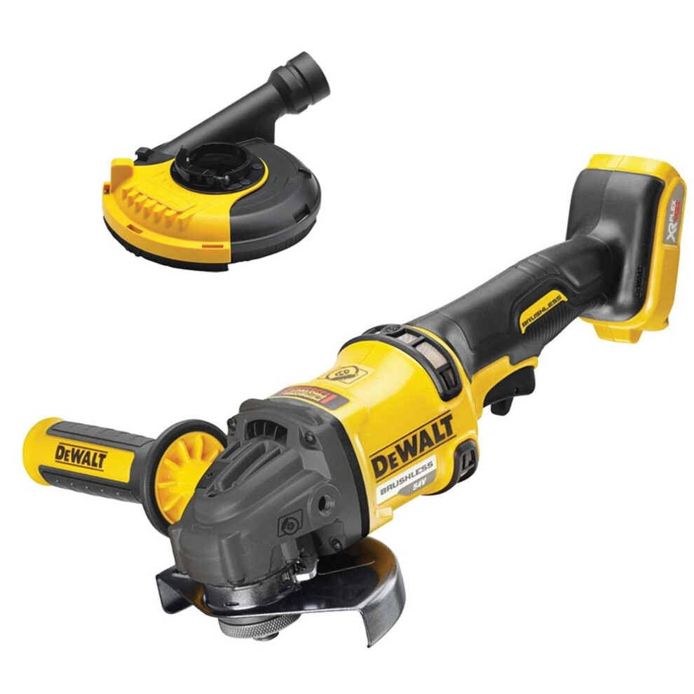 DeWalt DCG418N 54v 125mm XR FlexVolt High Power Grinder + Dewalt Dust Guard