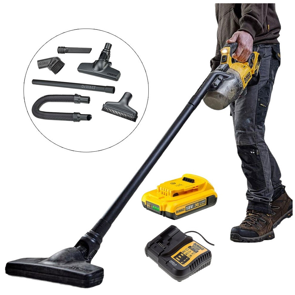 Dewalt DCV501LN 18v L-Class Cyclone Vacuum Cleaner + Accessories + 2ah Battery