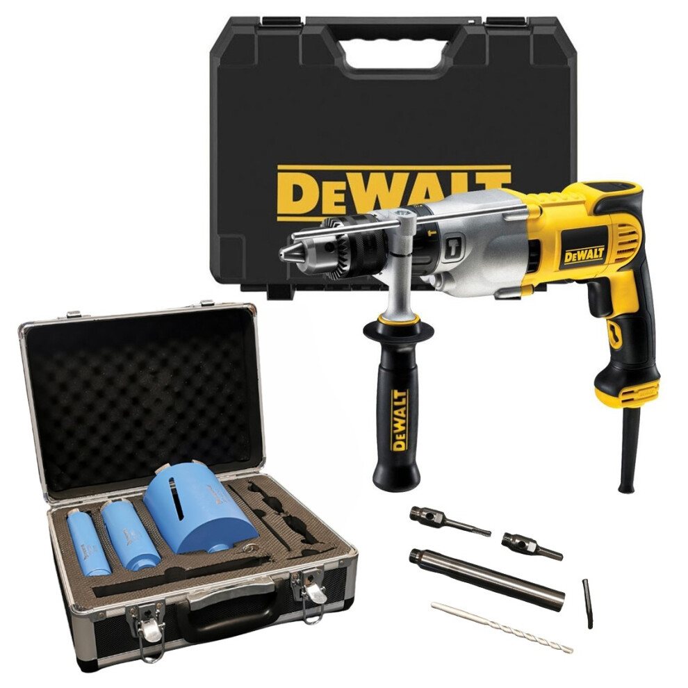 Dewalt D21570K Dry Diamond Core Drill Rotary Percussion 110v + 8PC Plumbing Set