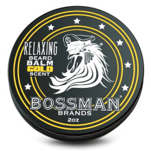 Bossman Relaxing Beard Balm - Beard Tamer Relaxer Zagęszczacz i krem zmiękczający - Produkt do pielęgnacji brody - Made in USA (złoty zapach)