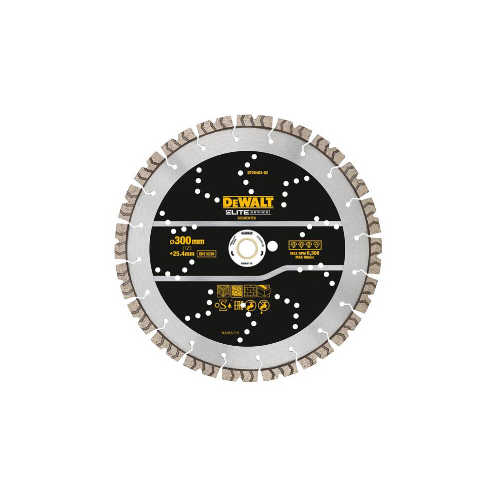 Dewalt Dt20463-Qz Elite Series All Purpose Diamond Segmented Wheel 300 X 25.4Mm