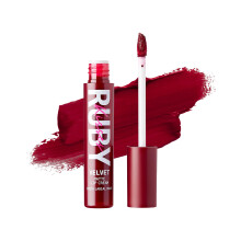 Ruby Kisses Velvet Lip Cream Matte Finish Lipstick Rich Color longue dure de lvres Lger Hydratation Hydratation High Pigment Tint (Scarlet Rouge)