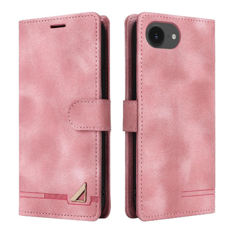 (Pink) Flip Case For Iphone 16E Wallet Flip Cover Simple Business Leather Case Shockproof Pink 764549542437