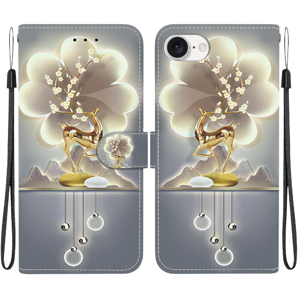 (Ohter) Flip Case For Iphone 16E Pu Leather Pattern Cover Card Slot Kickstand Card Slots Wallet 764549542550