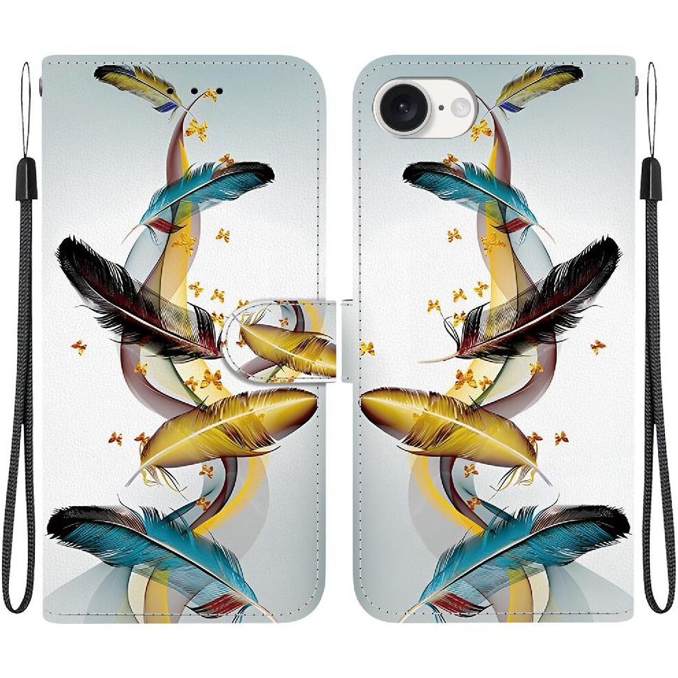 (C1 ) Flip Case For Iphone 16E Pu Leather Pattern Cover Card Slot Kickstand Card Slots Wallet 764549542529