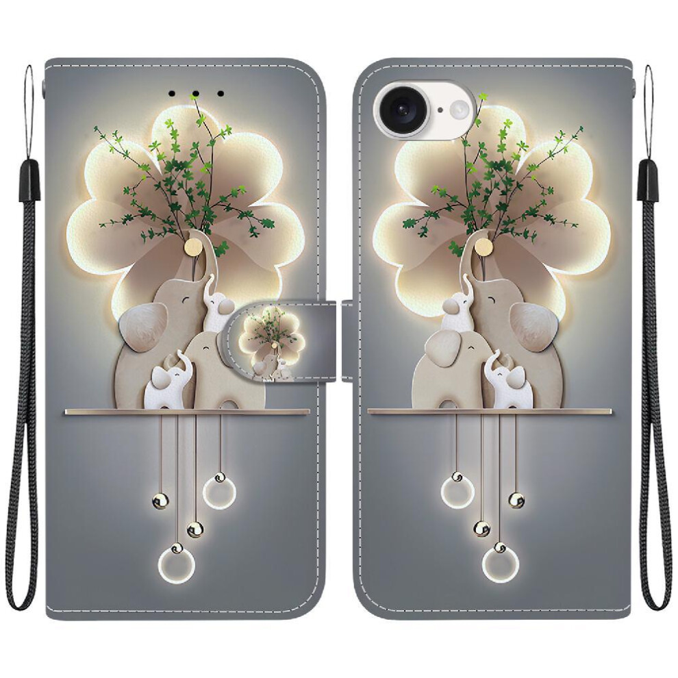 (C5 ) Flip Case For Iphone 16E Pu Leather Pattern Cover Card Slot Kickstand Card Slots Wallet 764549542567