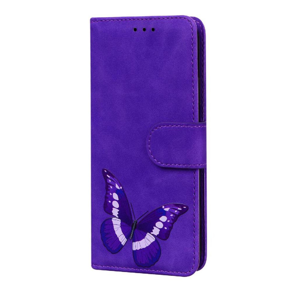 (Purple) Case For Iphone 16E Color Printed Butterfly Card Slots Flip Folio Cover Wallet Purple 764549542994