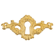 Decoratieve gegoten messing sleutelgatafdekking | 2 1/4 B x 1 1/8 H | Sleutelgat rozetplaat voor kastdeur ladekast bureau | Antiek modern meubilair