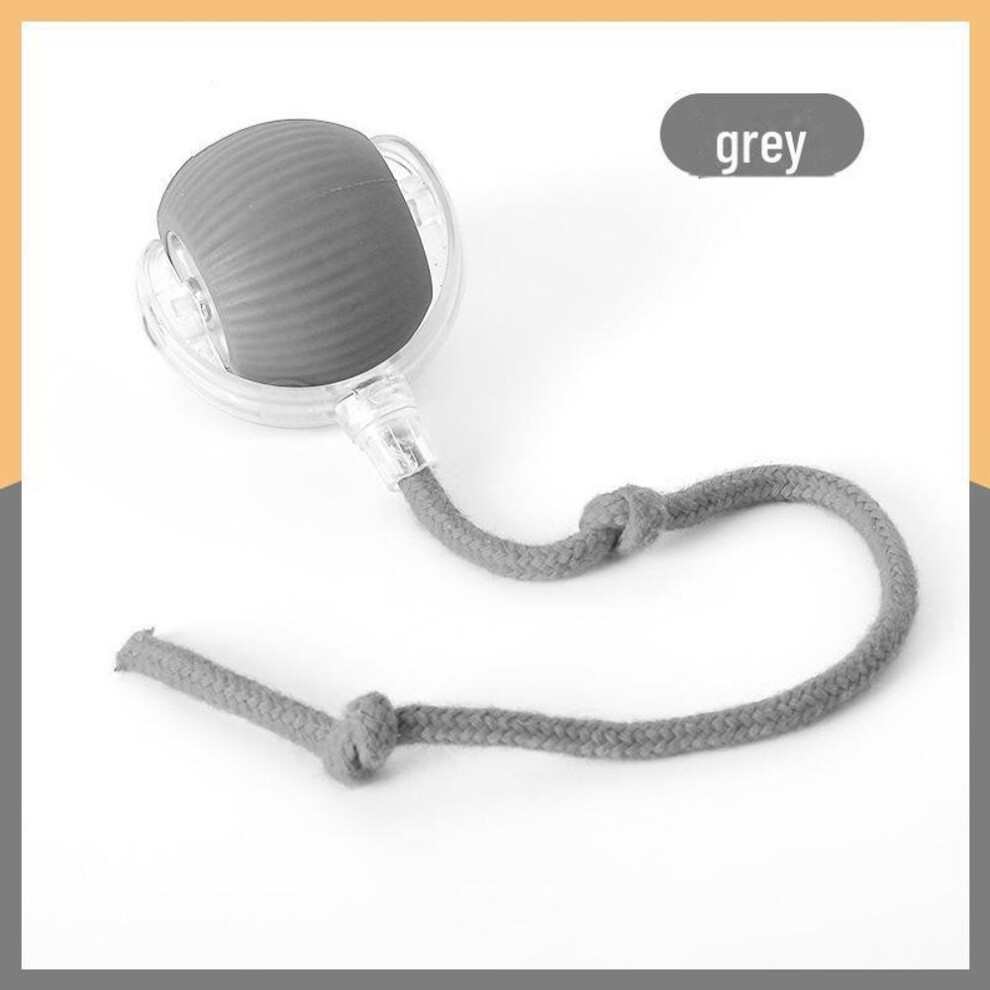 (grey, with cord) Smart Rolling Electric Cat Toy Ball - Bite-Resistant & Self-Entertaining, Dust-Free Supplies for Pets, Relieves Boredom & Keeps Cats Happy