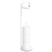 Toilet Paper Holder Stand Toilet Paper Holder Free Standing White Toilet Paper Holder for 4 Rolls Toilet Paper Holder with Storage by Bathth
