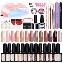 (set 05) Phoenixy 13 Colors Gel Nail Kit With 36w Led Light Gel Nail Polish Set With Lamp Glossy & Matte Gel Top Base Coat Starter Kit For Beginner Diy At