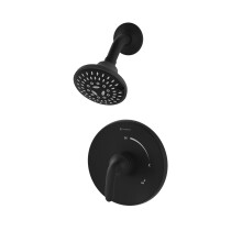 Ensemble de garniture de douche murale     poign   e unique Symmons Elm en noir mat (valve non incluse)