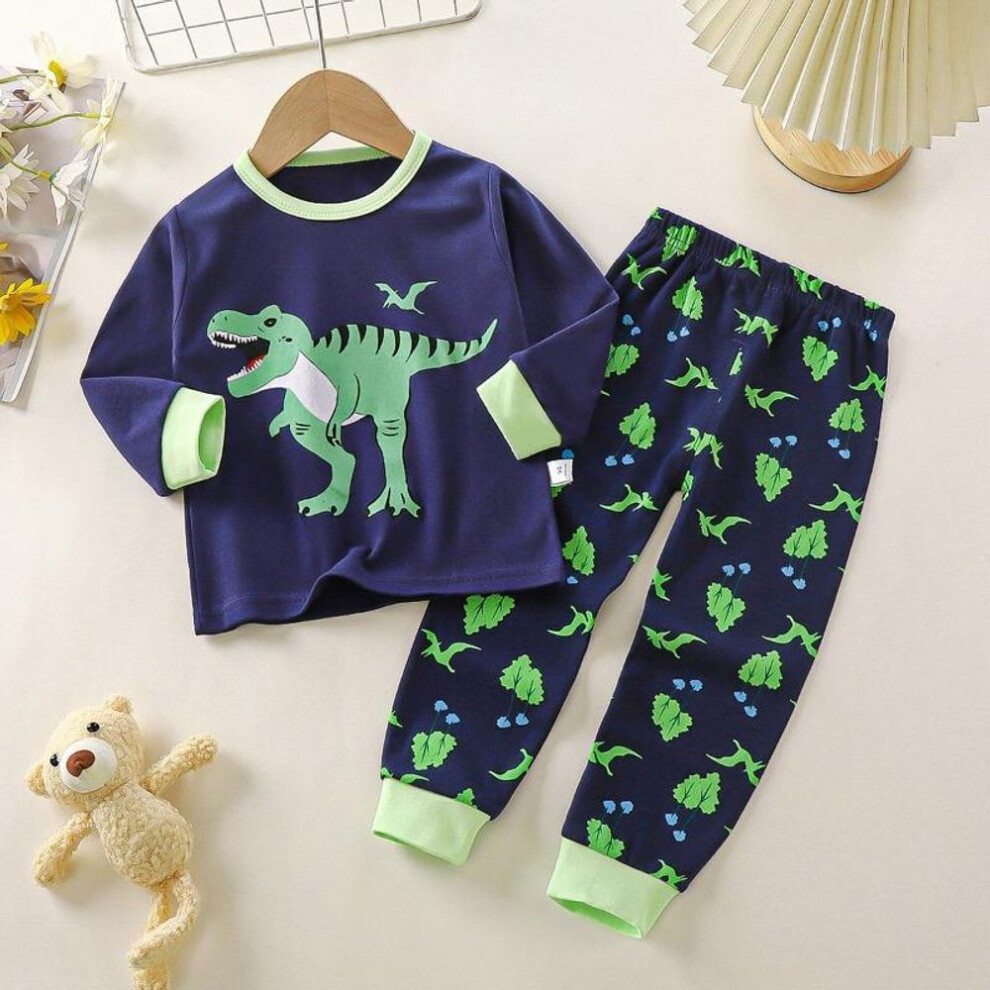 (green, 100cm) Children&apos;s Underwear Set Made Of Pure Cotton Autumn New Item, Boys&apos; Pajamas, Girls&apos; Home Clothes, Baby&apos;s Autumn Clothes, Children&
