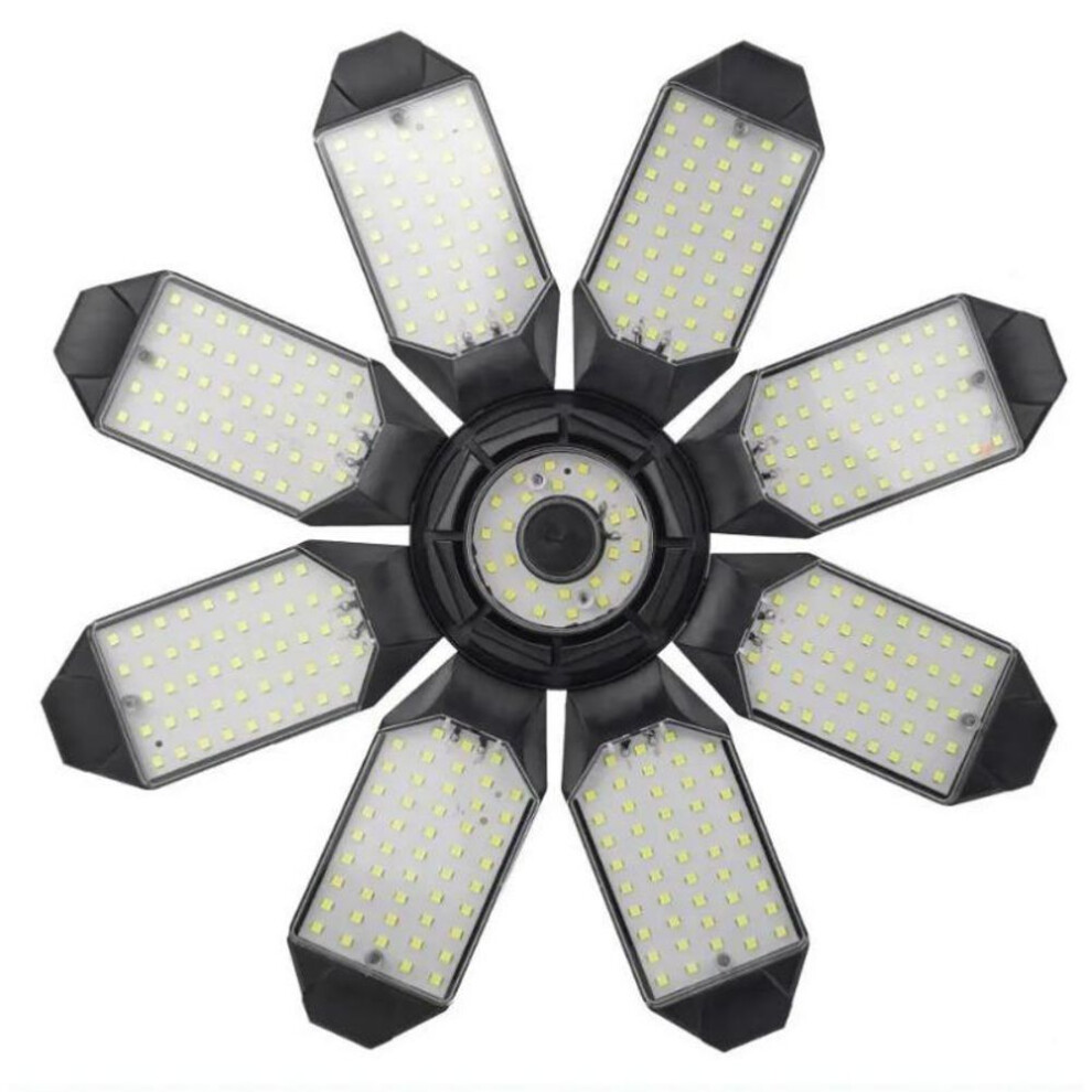 (3800LM-8 leaves) Deformable Led Bulb Garage Light With 3/5/8 Adjustable Panel Led Shop Night Lamp For Workshop Warehouse E26/e27 Ceiling Lighting
