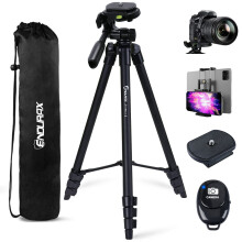 Endurax 60'' Camera Tripod Camera Stand for Canon Rebel Eos Nikon DSLR Travel Tripods for Phone Tablet with Remote Black