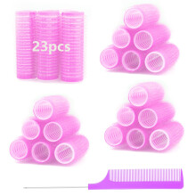 MOODKEY 24PCS Rulos de Pelo Pequeños Autoadhesivos Sin Calor