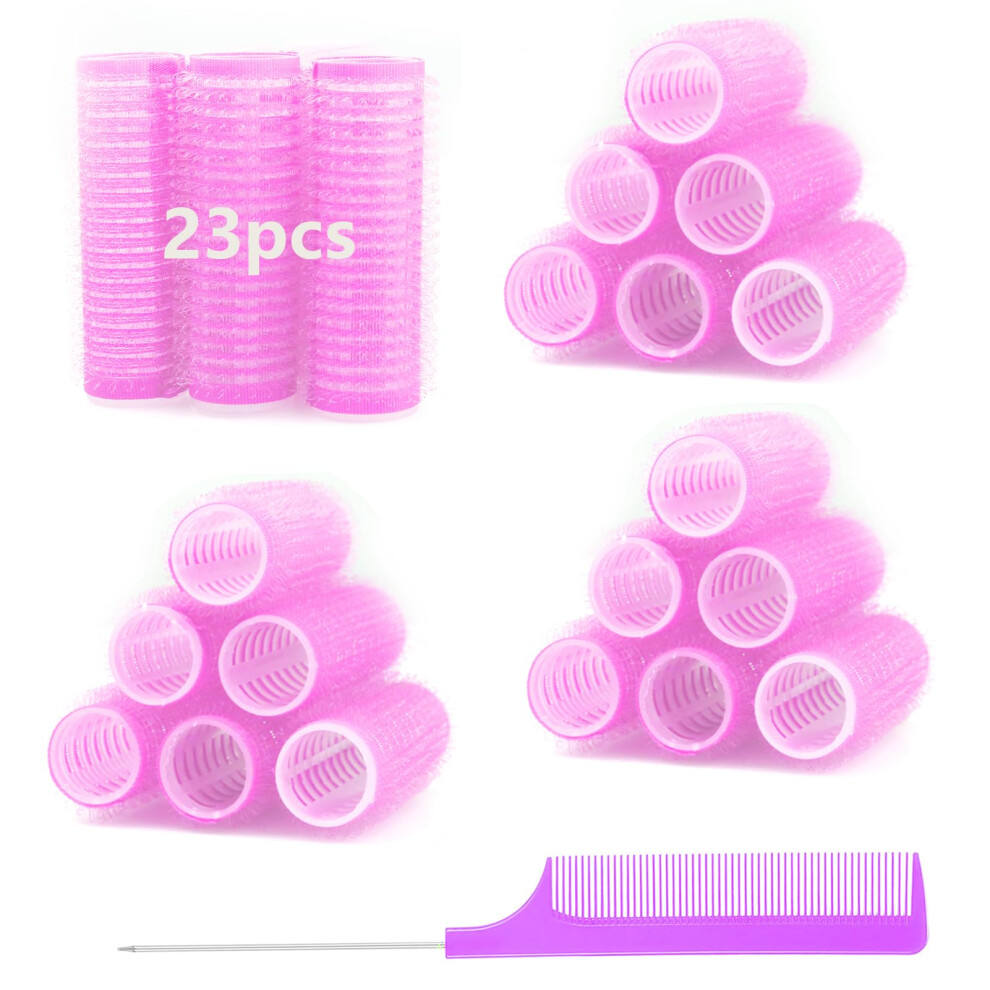 Moodkey 24Pcs Self Grip Small Hair Curlers Set Heatless Roller Hair Curlers Pro Salon Hairdressing Curler Diy Curly Hairstyle Ha