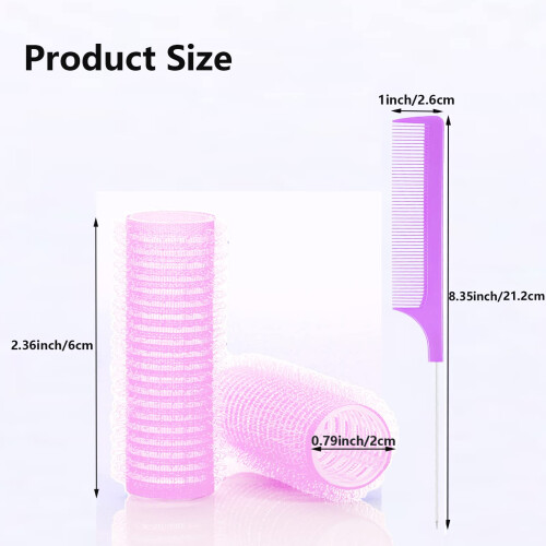 MOODKEY 24PCS Rulos de Pelo Pequeños Autoadhesivos Sin Calor 1