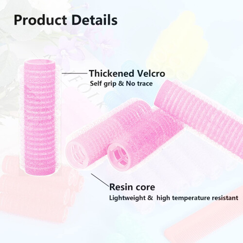MOODKEY 24PCS Rulos de Pelo Pequeños Autoadhesivos Sin Calor 2