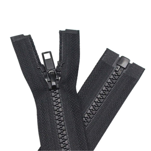 YaHoGa 2PCS #5 20 Inch Αποσπώμενοι Φερμουάρ για Ράψιμο Μπουφάν Μαύρο Πλαστικό (20" 2τμχ)