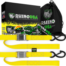 Rhino USA Motorcycle Down Down Pasp (2 paczki) Laboratorium Testowane 3 328LB Wytrzymalosc Stalowa Cambuckle Zestaw zintegrowanych miekkich petli