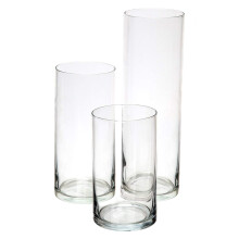 Royal Imports Glass Cilindru Flori Placa vaze Set de 3 - De?inator de lumnari de uragan pentru tealights plutitoare de stlp