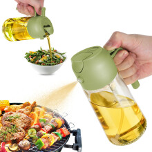 TrendPlain 16oz Oil Dispenser Bottle for Kitchen - 2 in 1 Olive Oil Dispenser and Oil Sprayer - 470ml Olive Oil Bottle - Oil Sprayer for Cooking Kitch