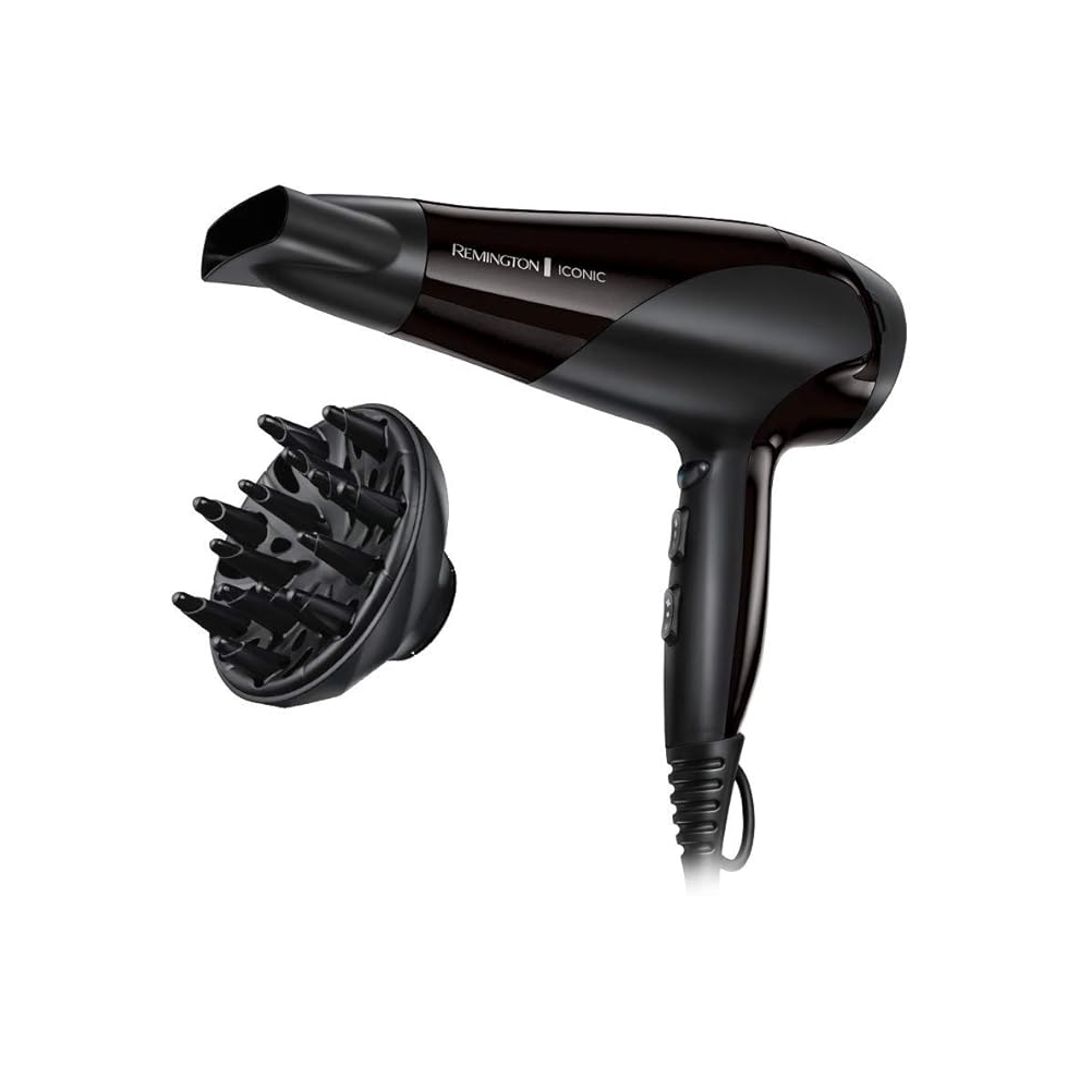 Remington Hair Dryer Ionic (Powerful, Fast Professional Styling, Diffuser, Concentrator, Ionic Conditioning for Frizz F