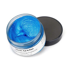 Acosexy Tijdelijke Blauwe Haar Wax 4.23oz Instant Hairstyle Modder Cr   me Natuurlijke Haarkleuring Wax Materiaal Wegwerp Haar Styling Verf As (Blauw)