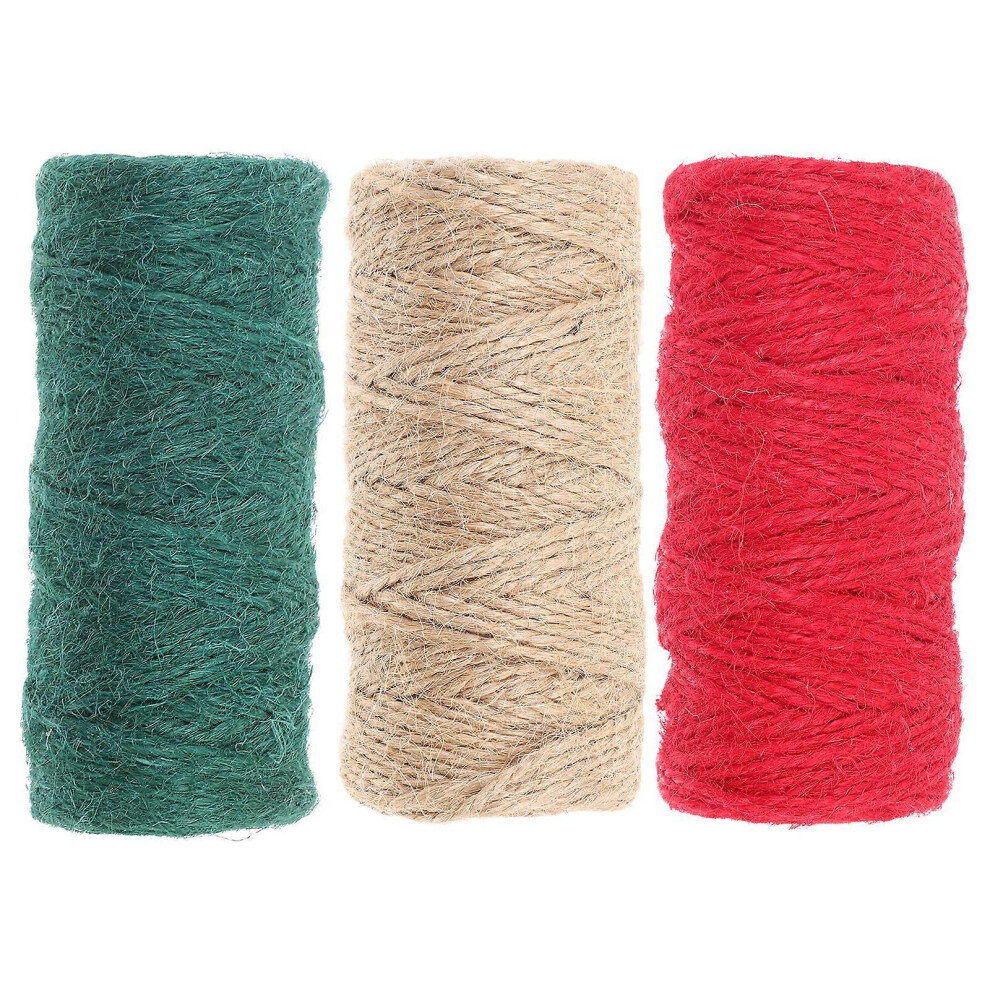 (As Show, One Size) 3 Rolls Of Garden Twines Heavy Duty Twine Jute Twine For Gifts Jute Twine Natural Twine Garden Twine 5451560023964