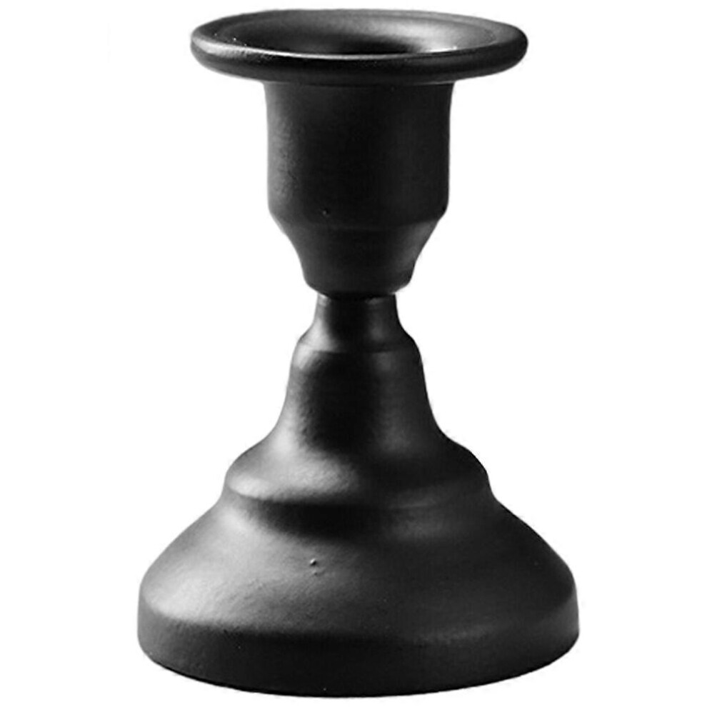 Kricely (, One Size) Tabletop Vintage Candle Holder Candlestick Stand Candle Centerpiece Holder Retro Candle Stand Black