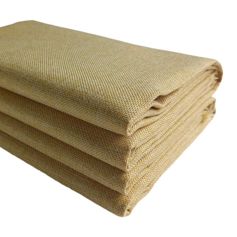 Tissu D'ameublement En Toile Paisse Imitation Lin Pour R Paration De Housses De Canap , De Si Ge De Voiture (Jaune, 1 Yard (57 X 36 Pouces))-image