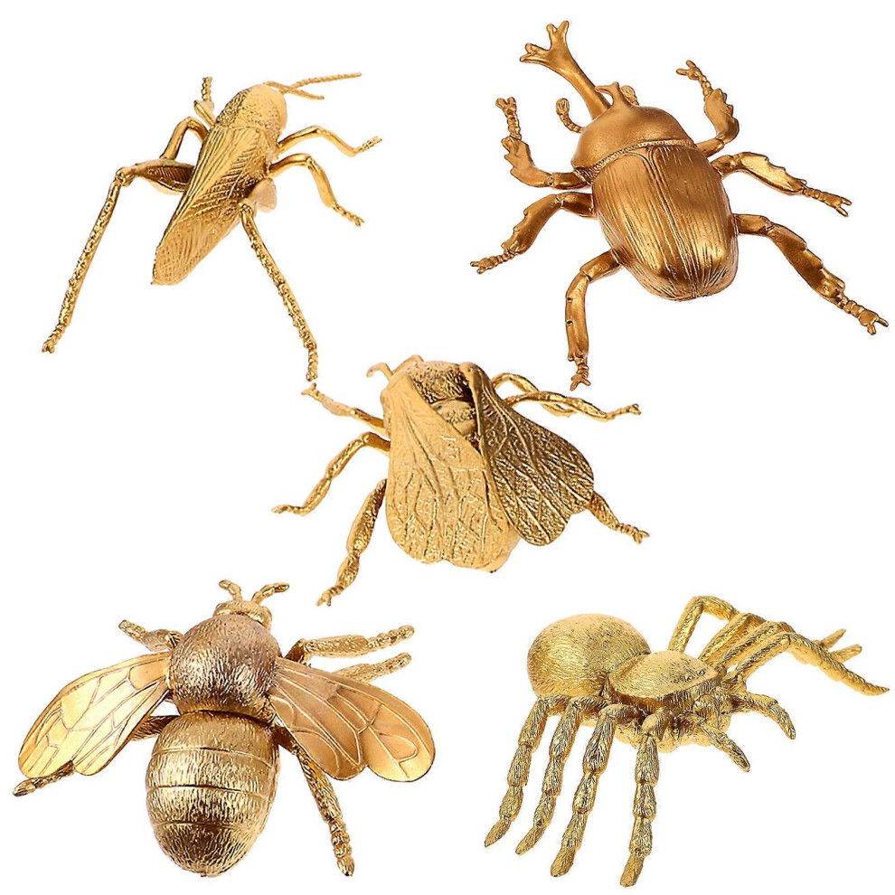 Kricely (As Show, One Size) 5Pcs Simulation Insect Figures Realistic Insects Toys Fake Children Insects Toys
