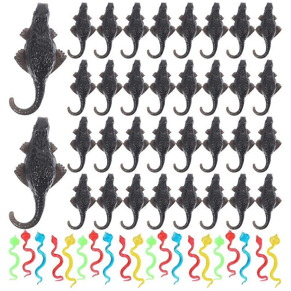 Kricely (As Show, One Size) 60Pcs Halloween Sticky Props Funny Sticky Props Stretchy Mice Snakes Props