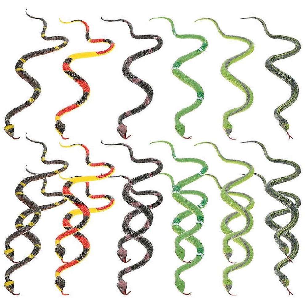 Kricely (As Show, One Size) 18Pcs Rubber Fake Snakes Multi-Function Prank Toys Interesting Prank Stuffs Halloween Supply