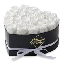 GLAMOUR BOUTIQUE 27Piece Forever Flowers Heart Shape Box Preserved Roses Immortal Roses That Last A Year Eternal Rose Pres