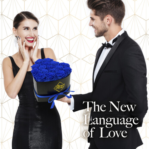 GLAMOUR BOUTIQUE 16-Τεμαχίων Κουτί Καρδιάς με Διαρκή Ρόδα - Ρόδα που Διαρκούν Ένα Έτος 2